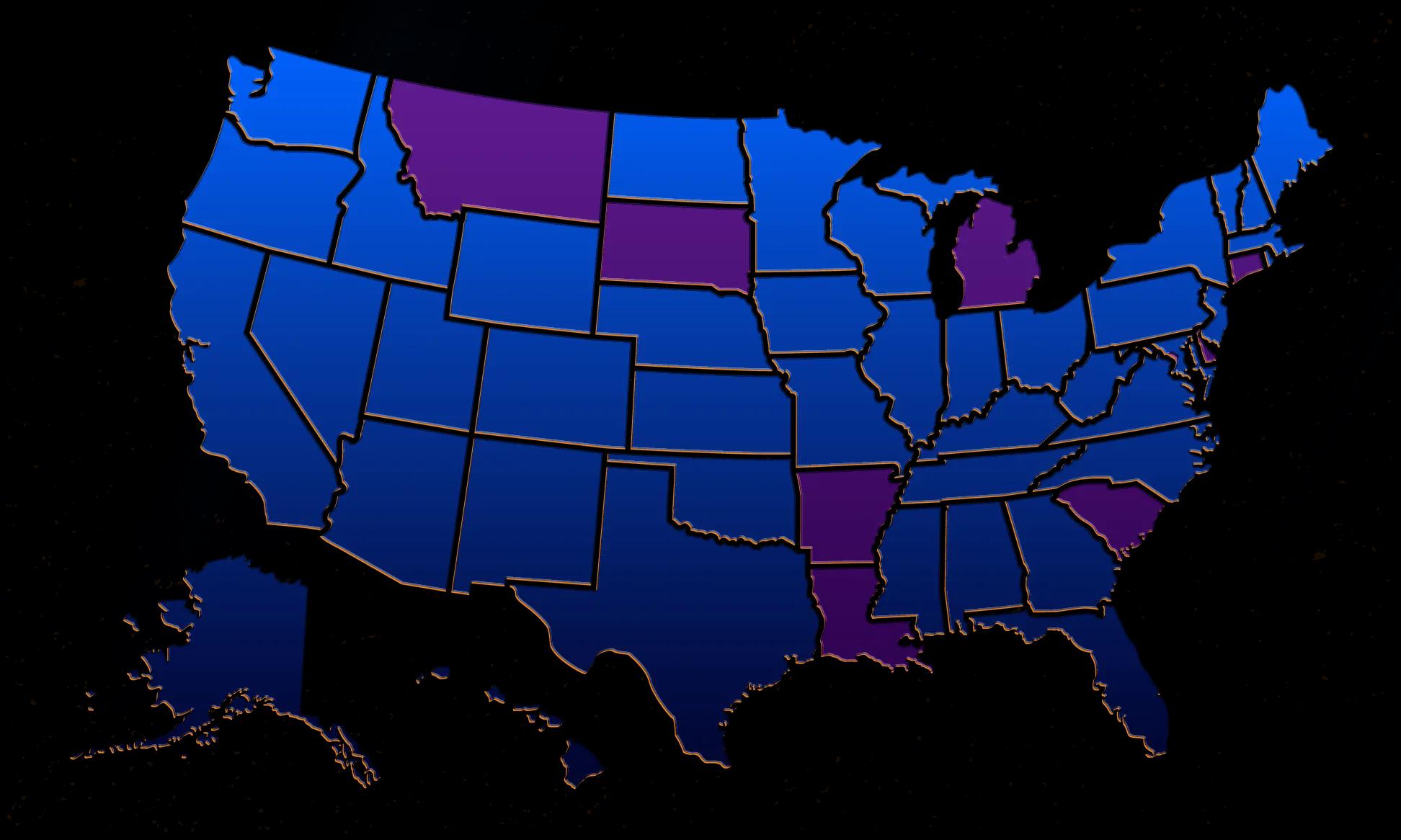 MTGames Eligibility Map - Available States